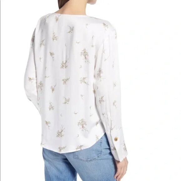 Something Navy Pretty Button Through Top L - Picture 4 of 16